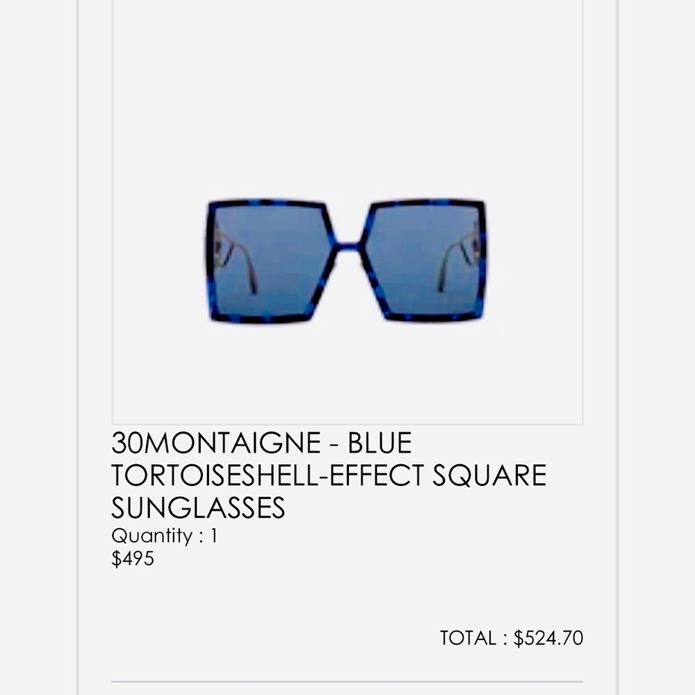 Dior 30Montaigne- Blue Tortoise Shell Square